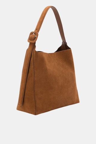 Grand sac cabas cuir suédé - Marron