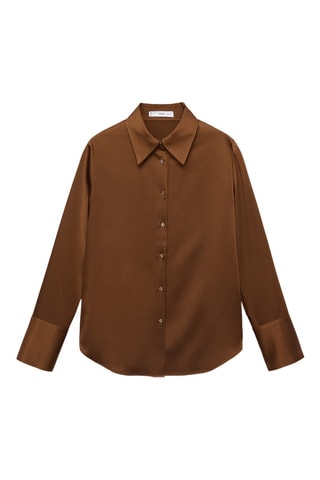 Chemise fluide satinée - Moutarde