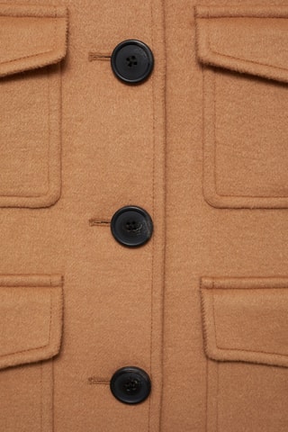 Veste laine à poches - Marron
