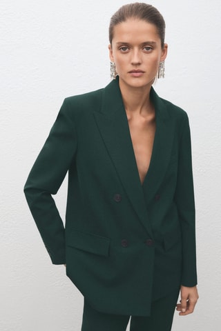 Blazer costume double boutonnage - Vert