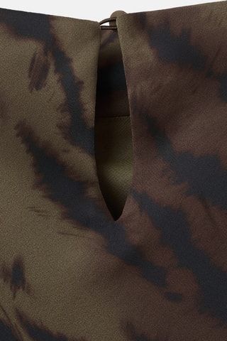 Robe en satin imprimé animal - Marron
