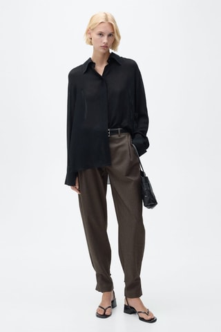 Pantalon wideleg - Marron