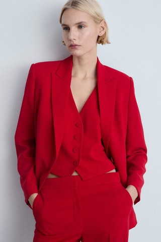 Gilet costume boutons - Rouge