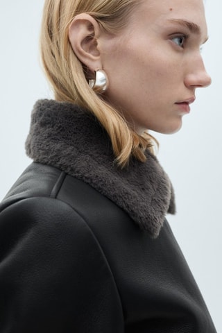 Veste double face simili - Noir