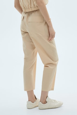 Pantalon crop coton - Beige