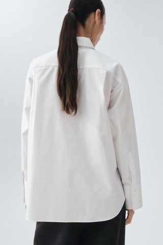 Chemise popeline oversize - Blanc