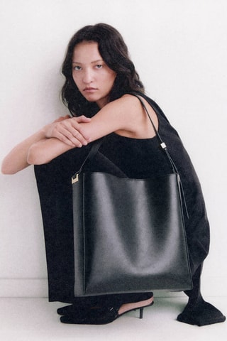 Sac cabas détail métallique - Noir