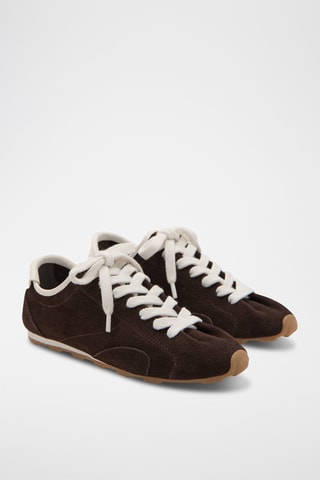 Tennis daim contraste - Marron