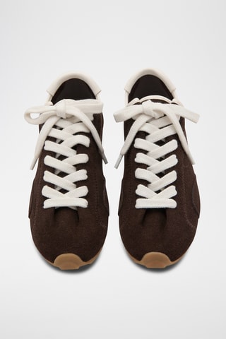 Tennis daim contraste - Marron