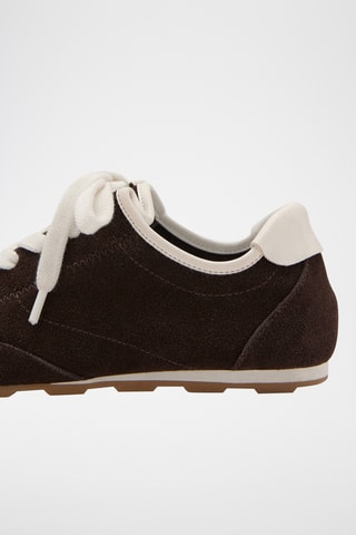 Tennis daim contraste - Marron