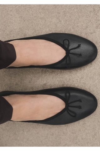 Ballerines cuir nœud - Noir