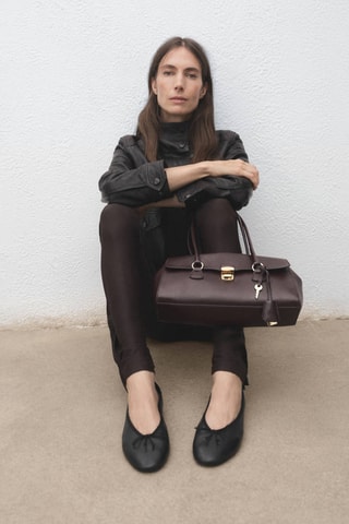Ballerines cuir nœud - Noir