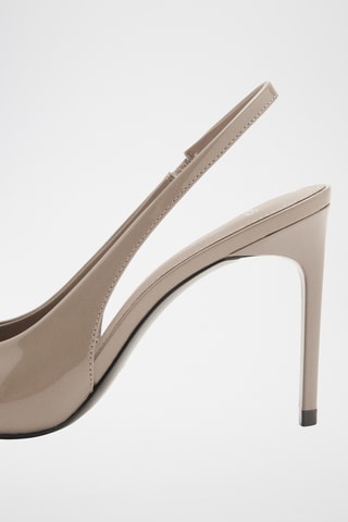 Chaussures à talon en cuir vernis - Gris clair