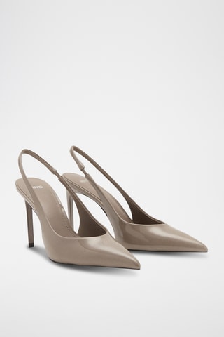 Chaussures à talon en cuir vernis - Gris clair