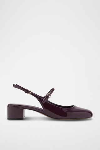 Chaussures vernies talon bloc - Bordeaux