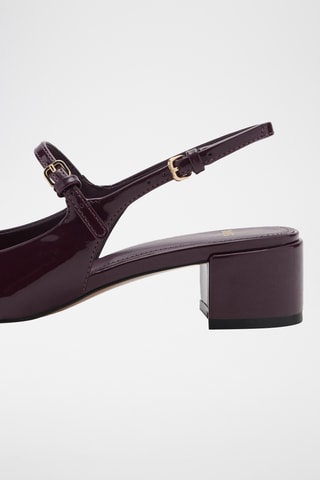 Chaussures vernies talon bloc - Bordeaux