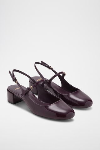 Chaussures vernies talon bloc - Bordeaux