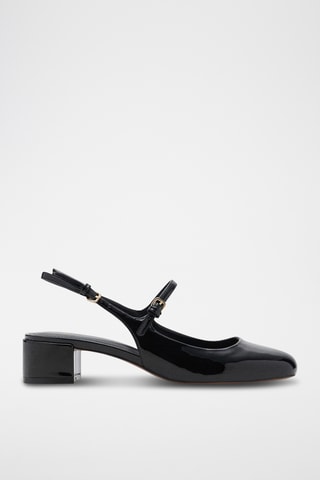 Chaussures vernies talon bloc - Noir
