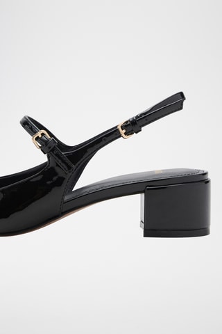 Chaussures vernies talon bloc - Noir