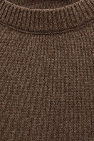 Pull-over laine col rond - Marron