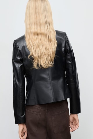 Blazer cuir poches - Noir