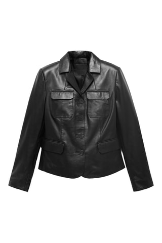 Blazer cuir poches - Noir