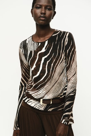 Blouse imprimé zèbre - Noir