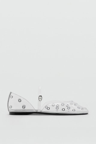 Chaussures vinyle œillets - Argenté