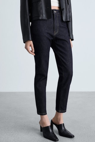 Jean Claudia slim crop rinse wash - Bleu