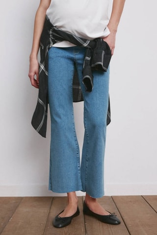 Jean de grossesse flare crop - Bleu