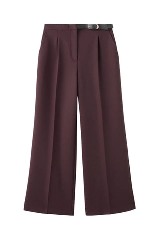 Pantalon droit avec ceinture - Bordeaux