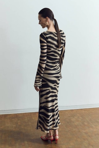 Robe évasée imprimé animal - Noir