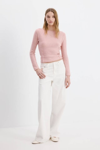 Pull maille coutures - Rose
