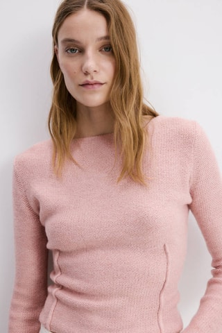 Pull maille coutures - Rose