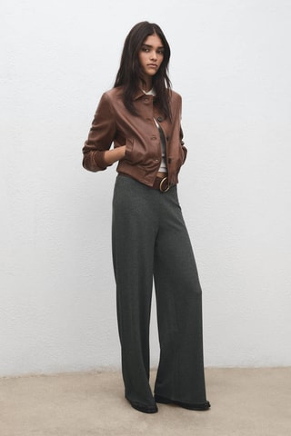 Pantalon droit taille élastique - Gris