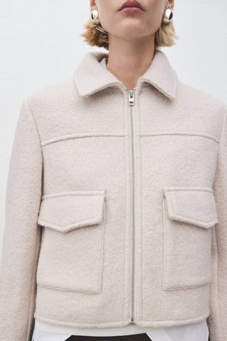 Veste laine à poches - Beige