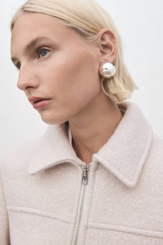 Veste laine à poches - Beige