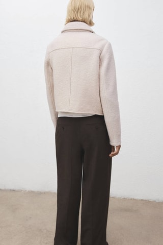 Veste laine à poches - Beige