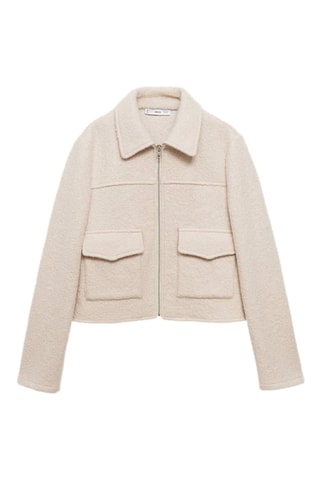 Veste laine à poches - Beige