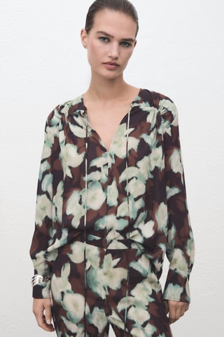 Pantalon flare imprimé - Vert