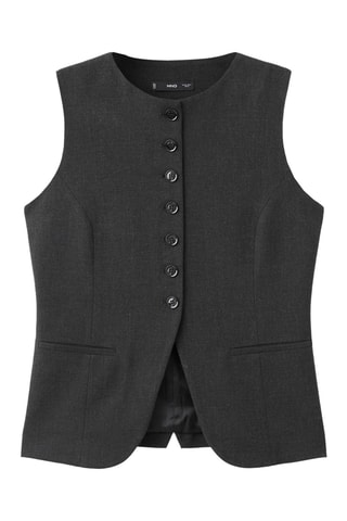 Gilet de costume à col rond - Gris