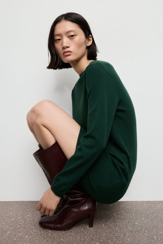 Robe maille fine - Vert foncé
