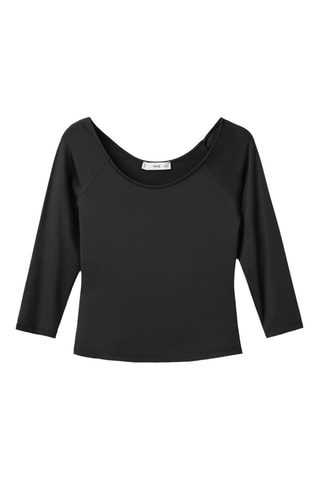 T-shirt manches trois-quarts - Noir