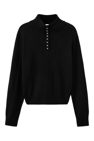 Pull col cheminée à boutons - Noir