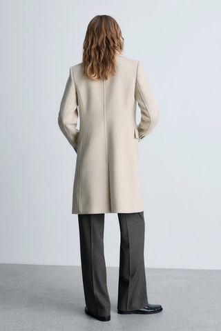 Manteau en laine à double boutonnage - Gris clair