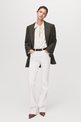 Chemise boutons bijoux - Écru