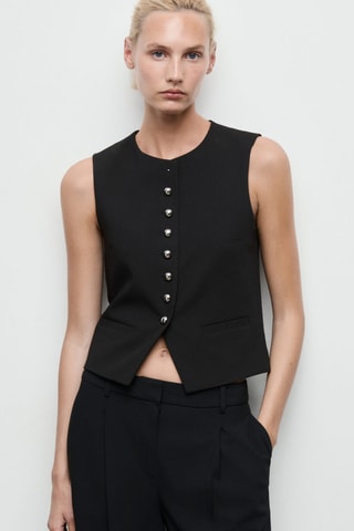 Gilet costume boutons - Noir