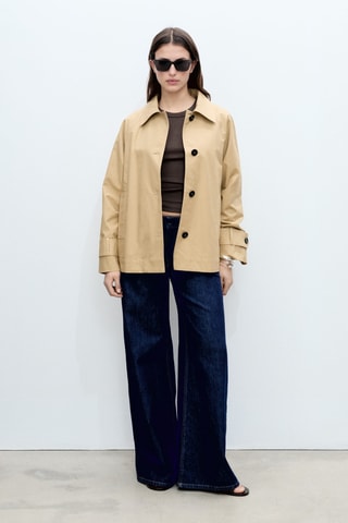 Parka coton boutons - Marron