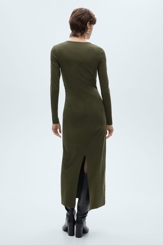 Robe midi coton - Kaki