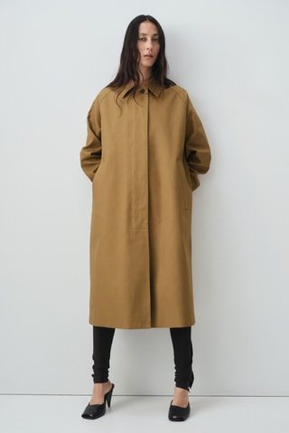 Trench long 100 % coton - Marron